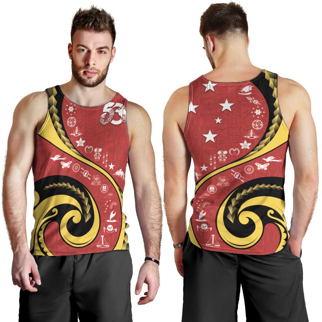 Papua New Guinea 50th Independence Anniversary Men Tank Top Special Style Red Version - Polynesian Pride