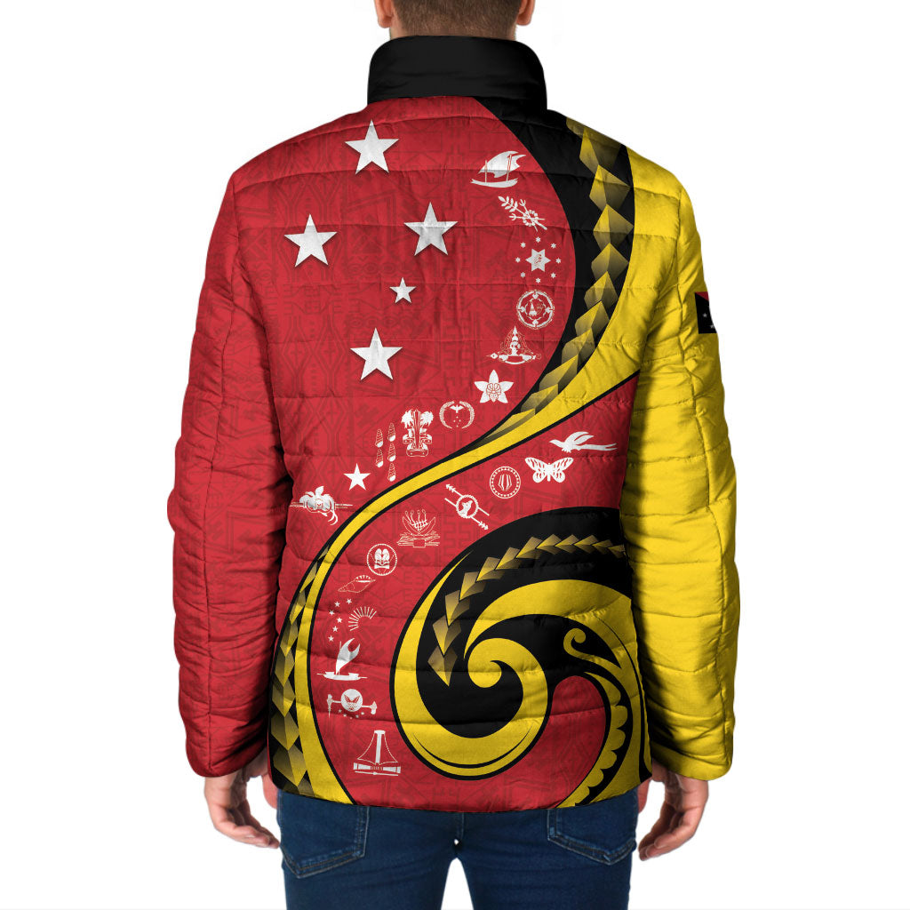 Papua New Guinea Independence Padded Jacket Special Style Red Version LT05 - Polynesian Pride
