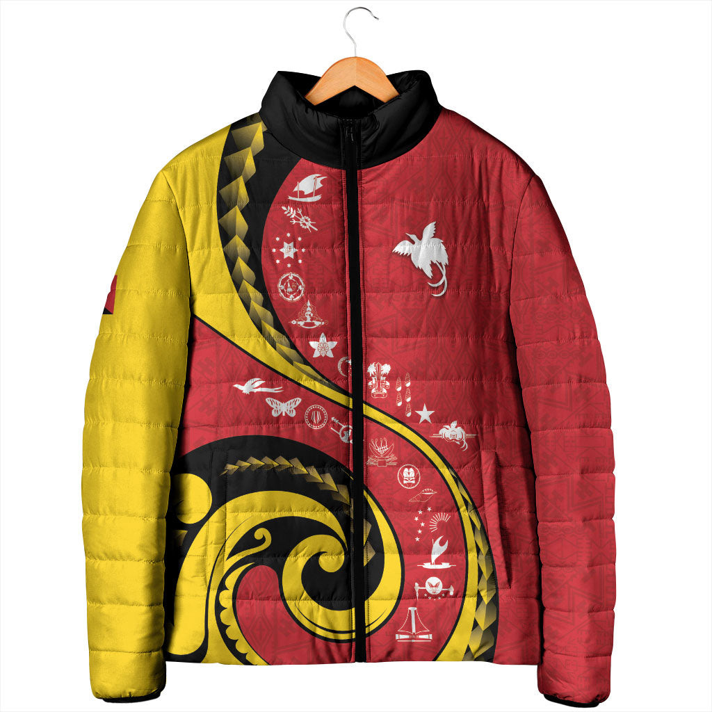Papua New Guinea Independence Padded Jacket Special Style Red Version LT05 - Polynesian Pride