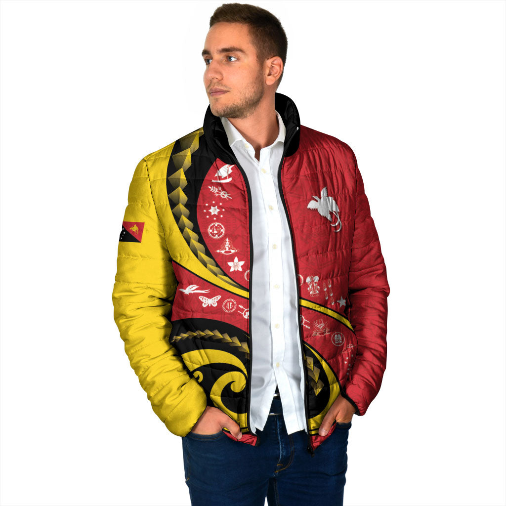 Papua New Guinea Independence Padded Jacket Special Style Red Version LT05 - Polynesian Pride