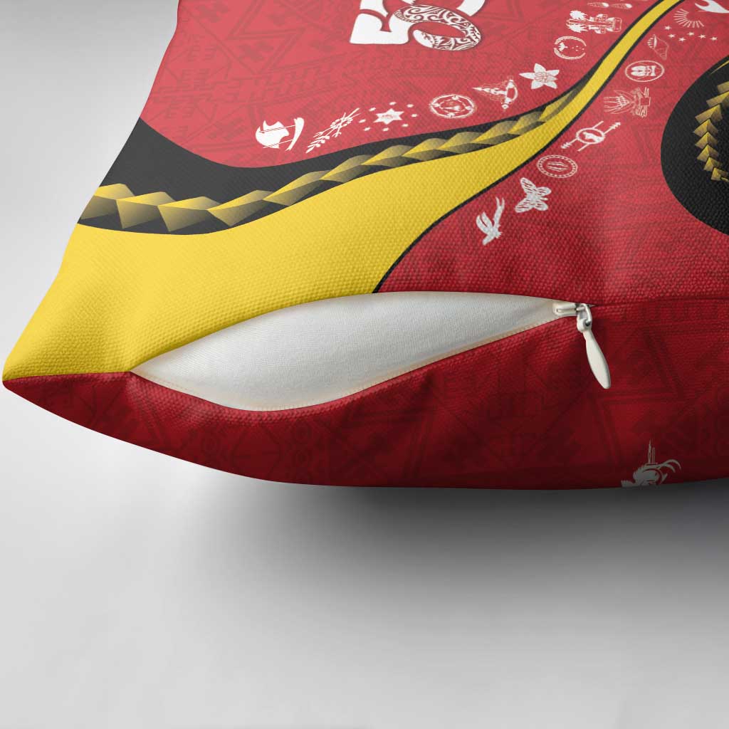 Papua New Guinea 50th Independence Anniversary Pillow Cover Special Style Red Version - Polynesian Pride