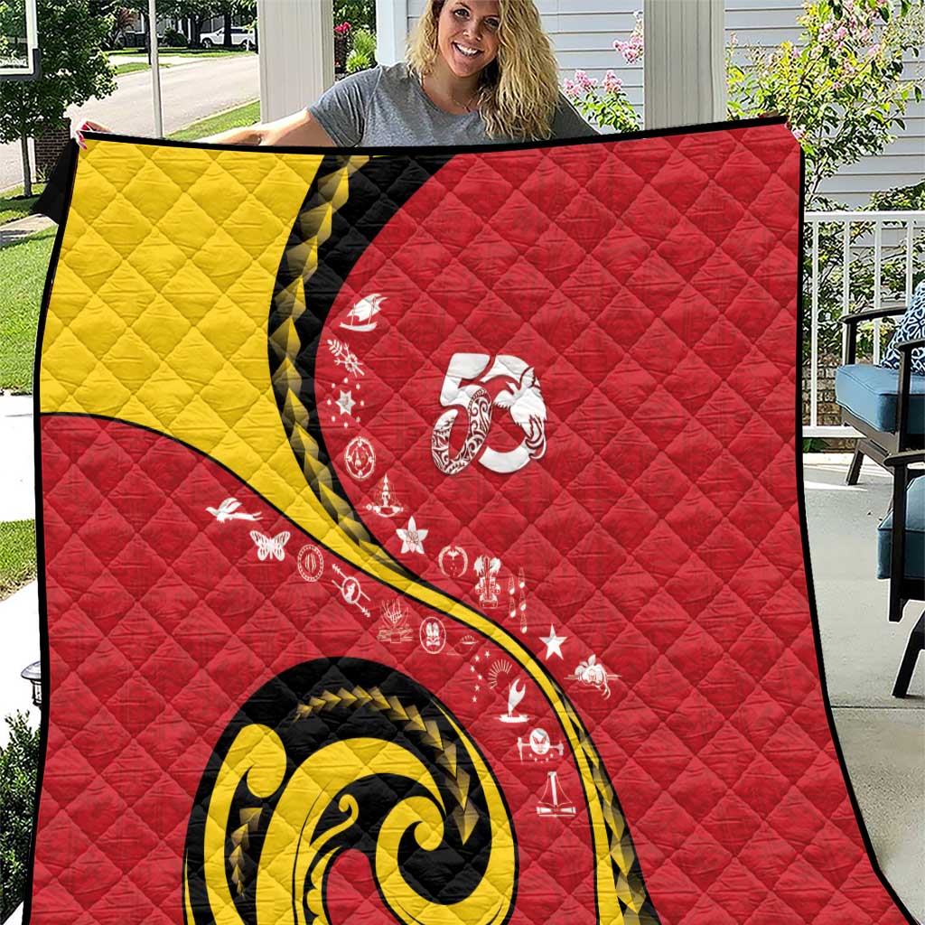 Papua New Guinea 50th Independence Anniversary Quilt Special Style Red Version - Polynesian Pride