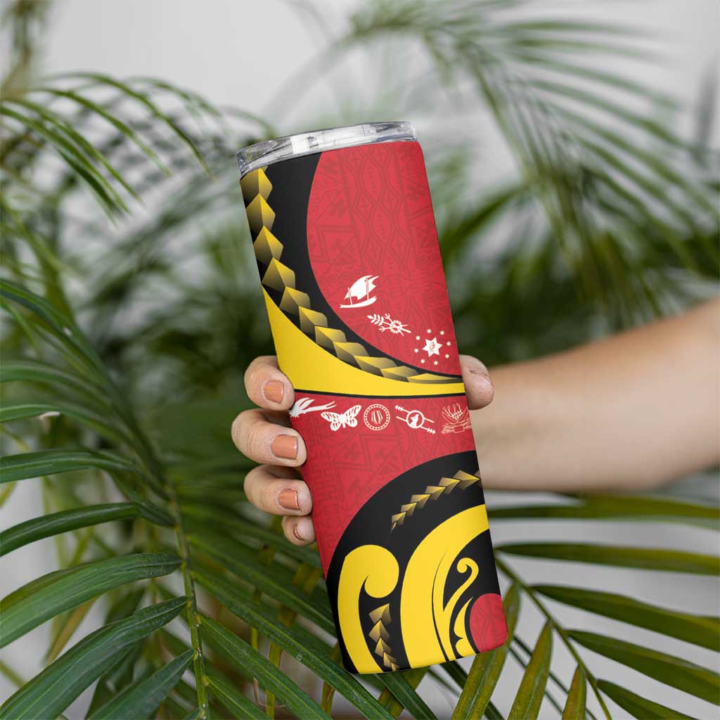 Papua New Guinea 50th Independence Anniversary Skinny Tumbler Special Style Red Version - Polynesian Pride