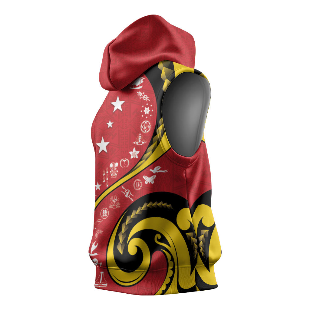Papua New Guinea Independence Sleeveless Hoodie Special Style Red Version LT05 - Polynesian Pride