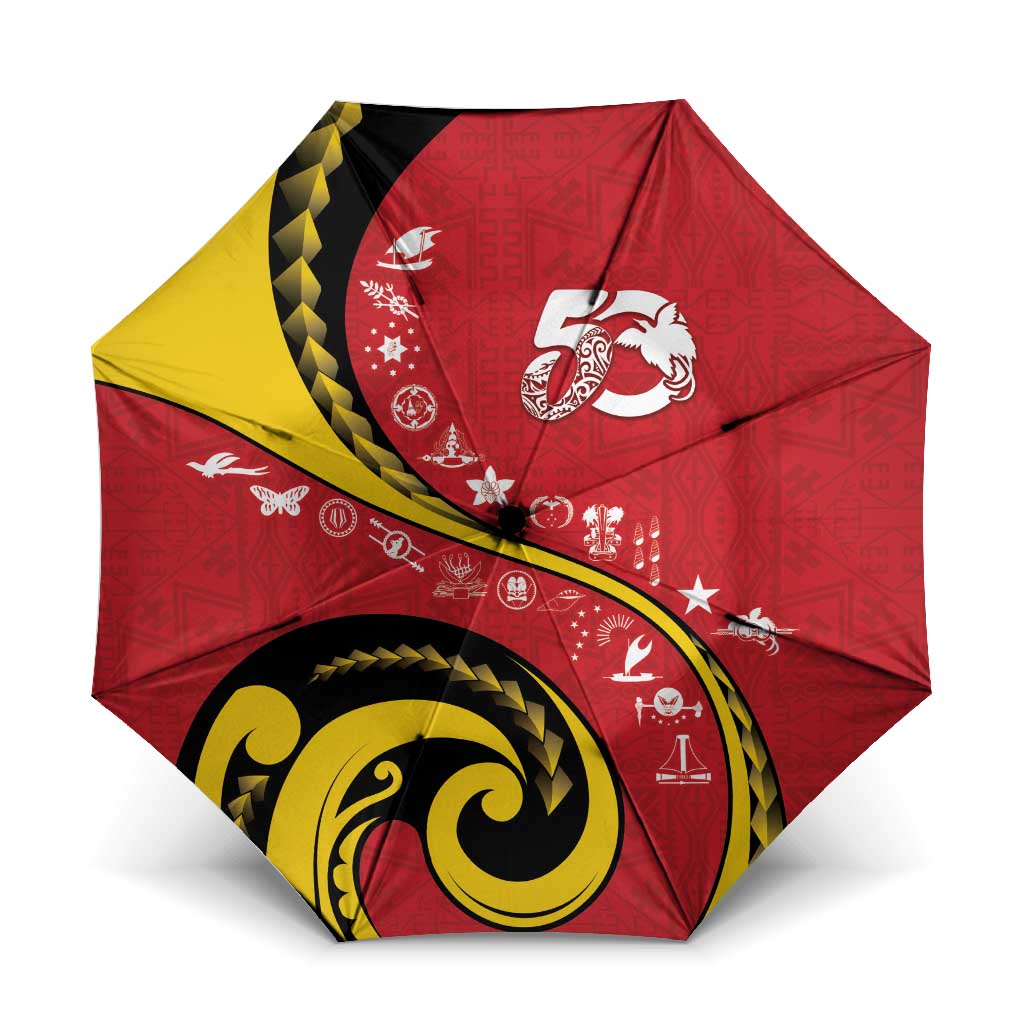 Papua New Guinea 50th Independence Anniversary Umbrella Special Style Red Version - Polynesian Pride