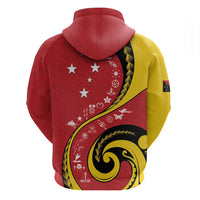 Papua New Guinea 50th Independence Anniversary Zip Hoodie Special Style Red Version - Polynesian Pride