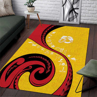 Papua New Guinea 50th Independence Anniversary Area Rug Special Style Yellow Version - Polynesian Pride