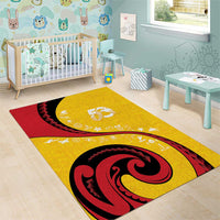 Papua New Guinea 50th Independence Anniversary Area Rug Special Style Yellow Version - Polynesian Pride