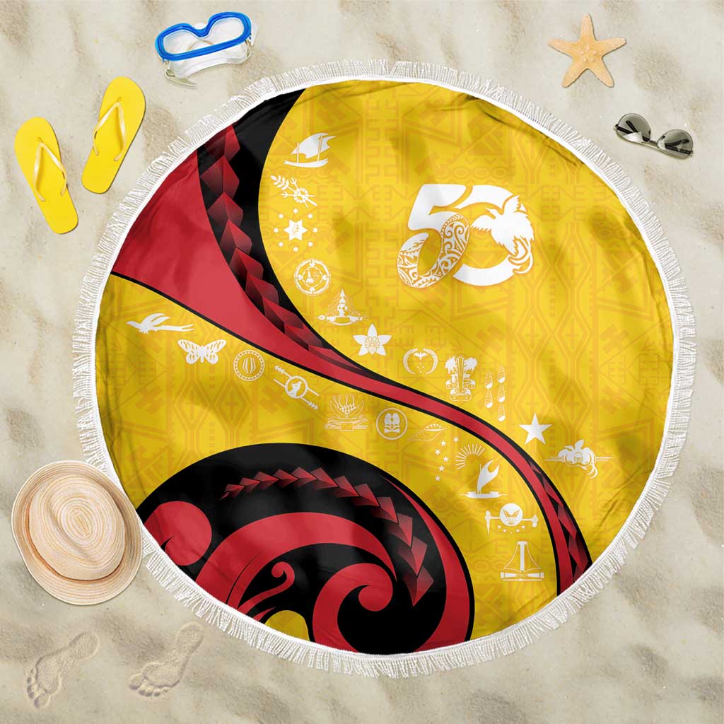 Papua New Guinea 50th Independence Anniversary Beach Blanket Special Style Yellow Version - Polynesian Pride