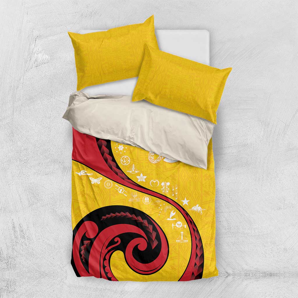 Papua New Guinea 50th Independence Anniversary Bedding Set Special Style Yellow Version - Polynesian Pride
