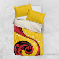 Papua New Guinea 50th Independence Anniversary Bedding Set Special Style Yellow Version - Polynesian Pride