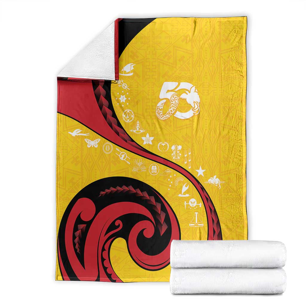 Papua New Guinea 50th Independence Anniversary Blanket Special Style Yellow Version - Polynesian Pride