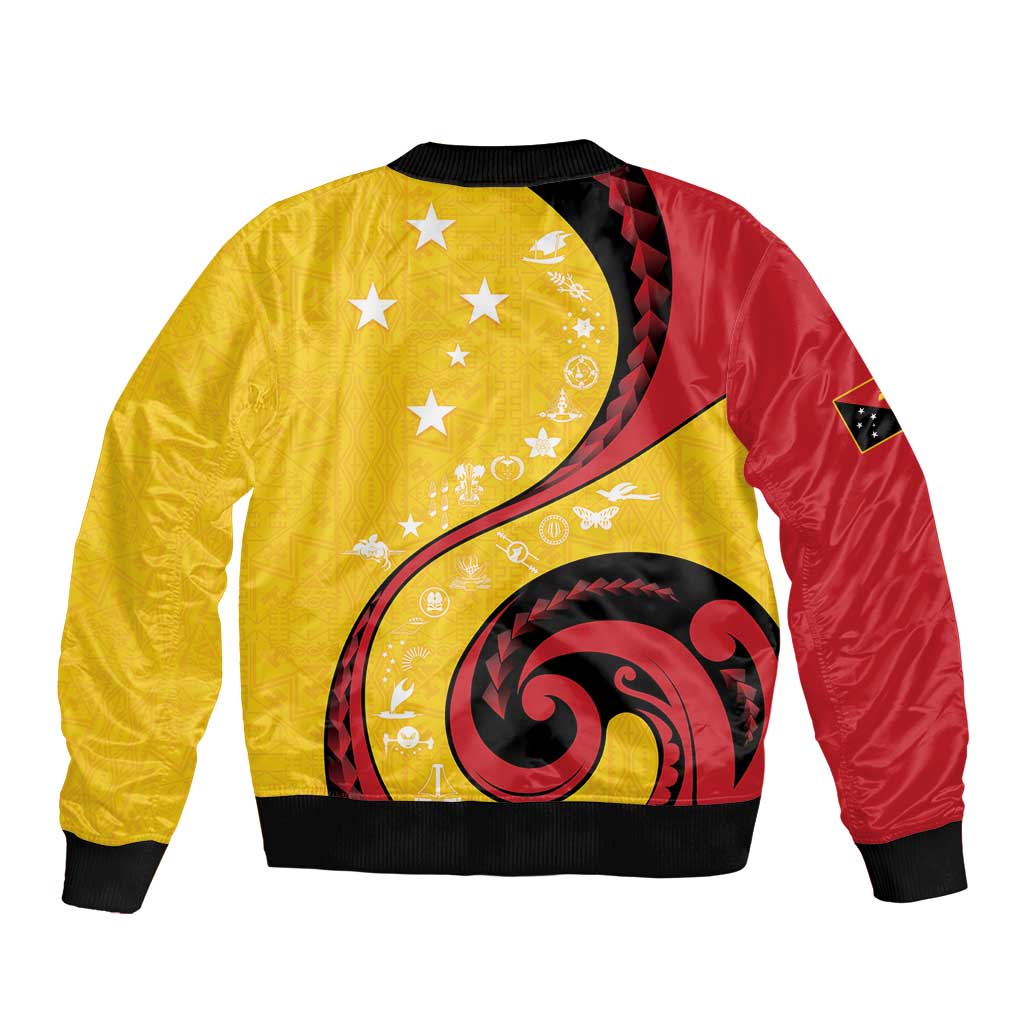 Papua New Guinea 50th Independence Anniversary Bomber Jacket Special Style Yellow Version - Polynesian Pride