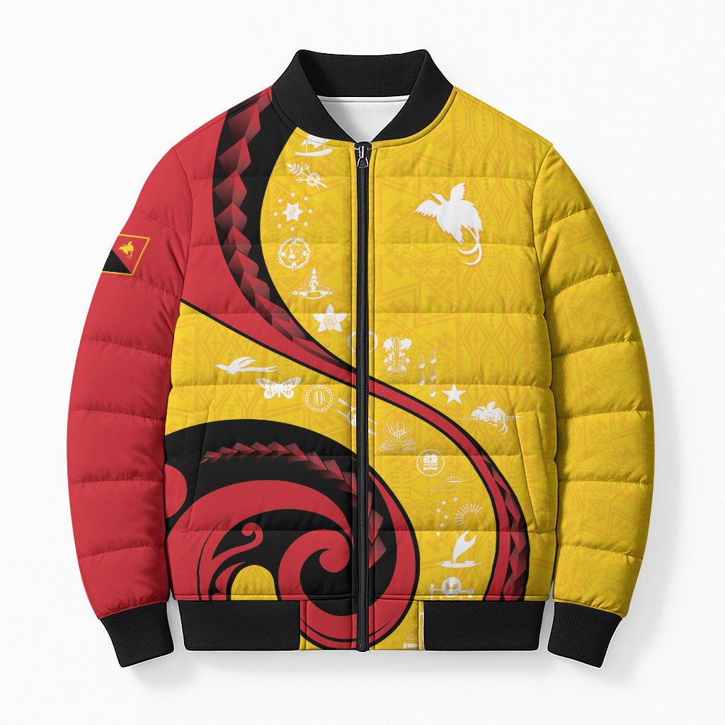Papua New Guinea Independence Bomber Puffer Jacket Special Style Yellow Version LT05 Unisex Yellow - Polynesian Pride
