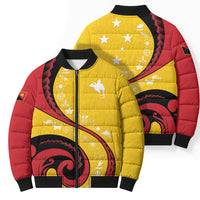 Papua New Guinea Independence Bomber Puffer Jacket Special Style Yellow Version LT05 - Polynesian Pride