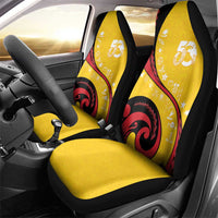 Papua New Guinea 50th Independence Anniversary Car Seat Cover Special Style Yellow Version - Polynesian Pride