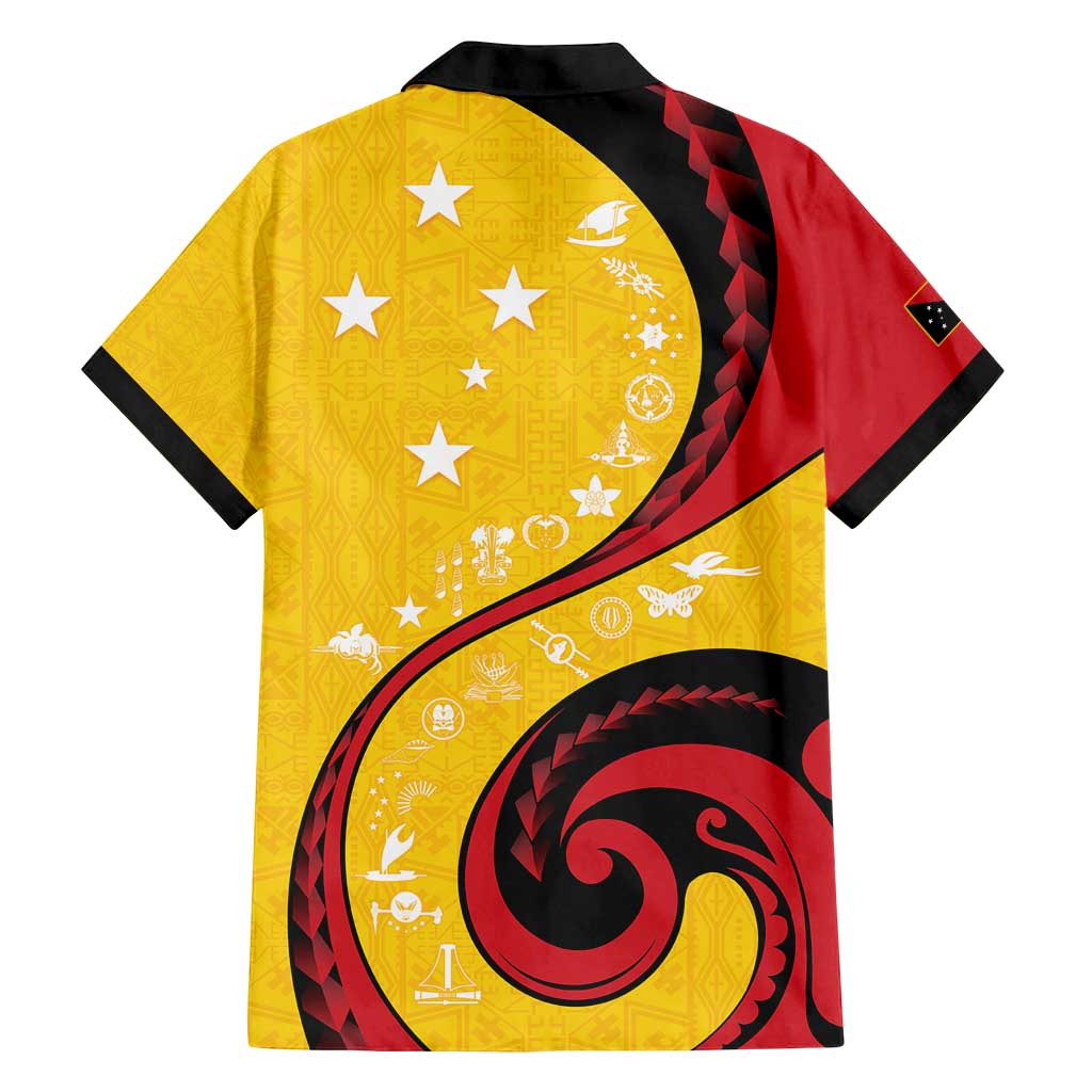 Papua New Guinea 50th Independence Anniversary Family Matching Long Sleeve Bodycon Dress and Hawaiian Shirt Special Style Yellow Version - Polynesian Pride
