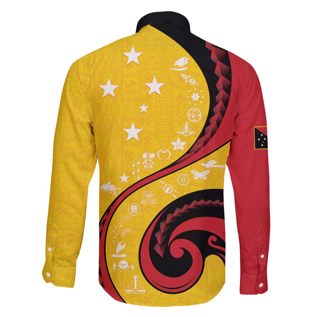 Papua New Guinea 50th Independence Anniversary Family Matching Off The Shoulder Long Sleeve Dress and Hawaiian Shirt Special Style Yellow Version - Polynesian Pride