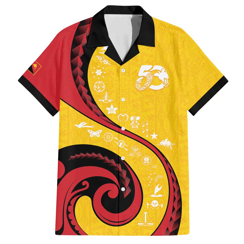 Papua New Guinea 50th Independence Anniversary Family Matching Puletasi and Hawaiian Shirt Special Style Yellow Version - Polynesian Pride