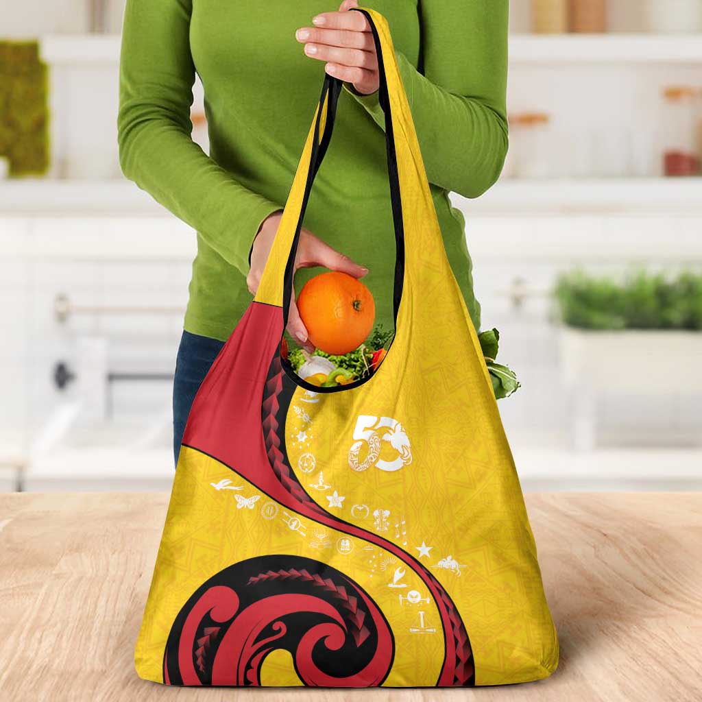 Papua New Guinea 50th Independence Anniversary Grocery Bag Special Style Yellow Version - Polynesian Pride