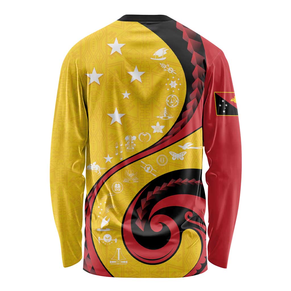 Papua New Guinea 50th Independence Anniversary Long Sleeve Shirt Special Style Yellow Version - Polynesian Pride