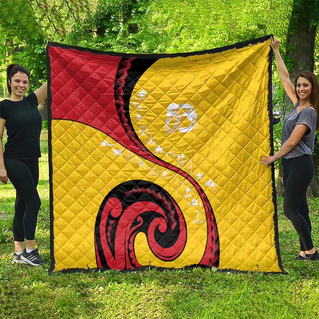 Papua New Guinea 50th Independence Anniversary Quilt Special Style Yellow Version - Polynesian Pride