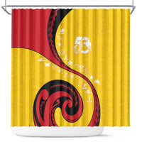 Papua New Guinea 50th Independence Anniversary Shower Curtain Special Style Yellow Version - Polynesian Pride