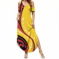 Papua New Guinea Independence Summer Maxi Dress Special Style Yellow Version LT05 Women Yellow - Polynesian Pride