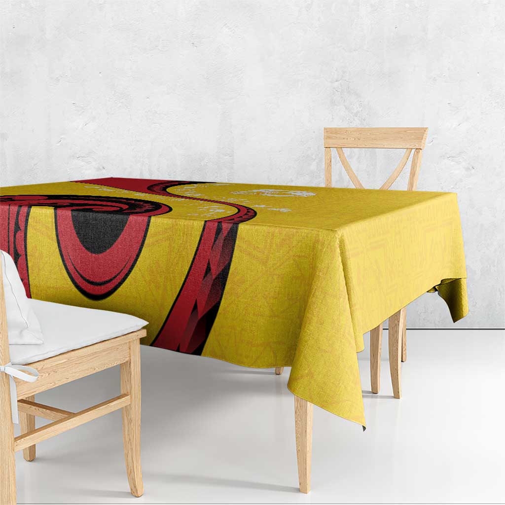 Papua New Guinea 50th Independence Anniversary Tablecloth Special Style Yellow Version - Polynesian Pride