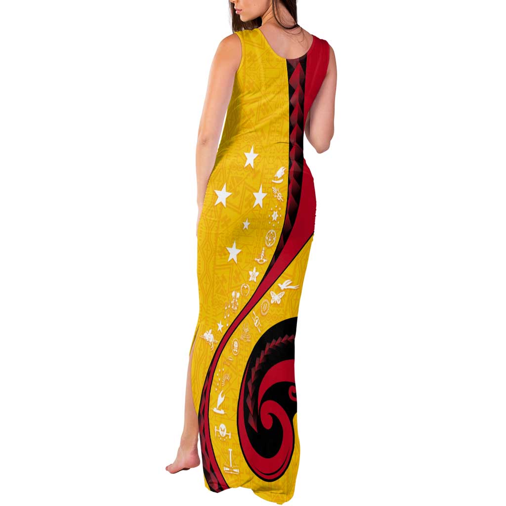 Papua New Guinea 50th Independence Anniversary Tank Maxi Dress Special Style Yellow Version - Polynesian Pride