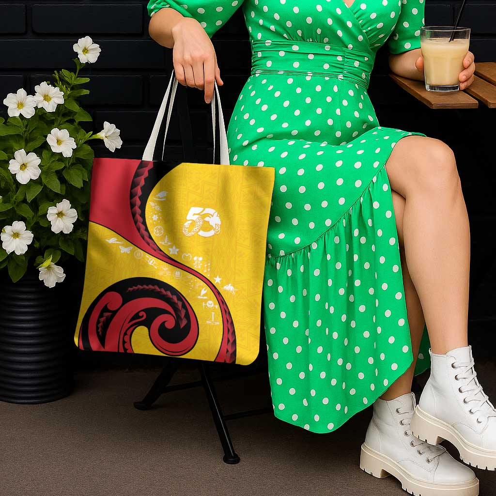 Papua New Guinea 50th Independence Anniversary Tote Bag Special Style Yellow Version - Polynesian Pride