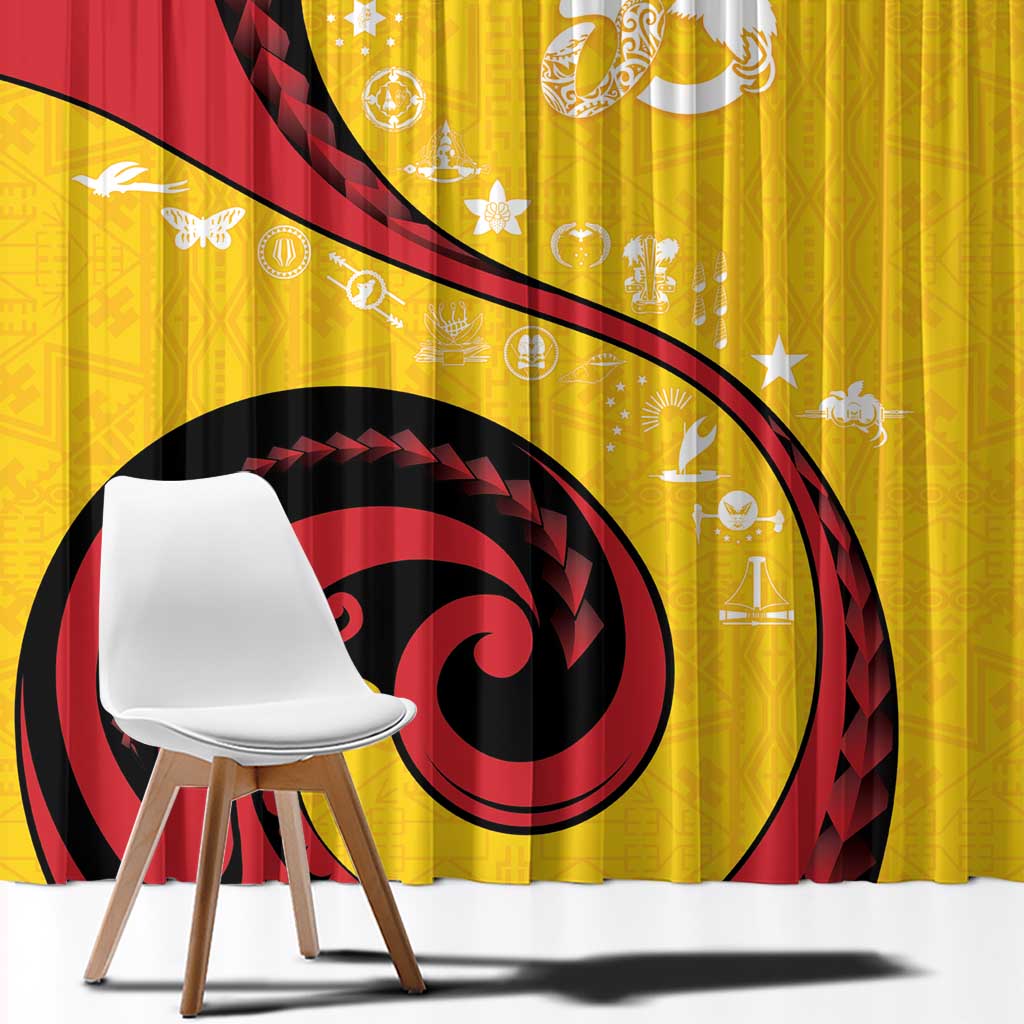 Papua New Guinea 50th Independence Anniversary Window Curtain Special Style Yellow Version - Polynesian Pride