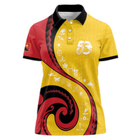 Papua New Guinea 50th Independence Anniversary Women Polo Shirt Special Style Yellow Version - Polynesian Pride