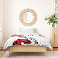Papua New Guinea 50th Independence Anniversary Bedding Set Special Style White Version - Polynesian Pride