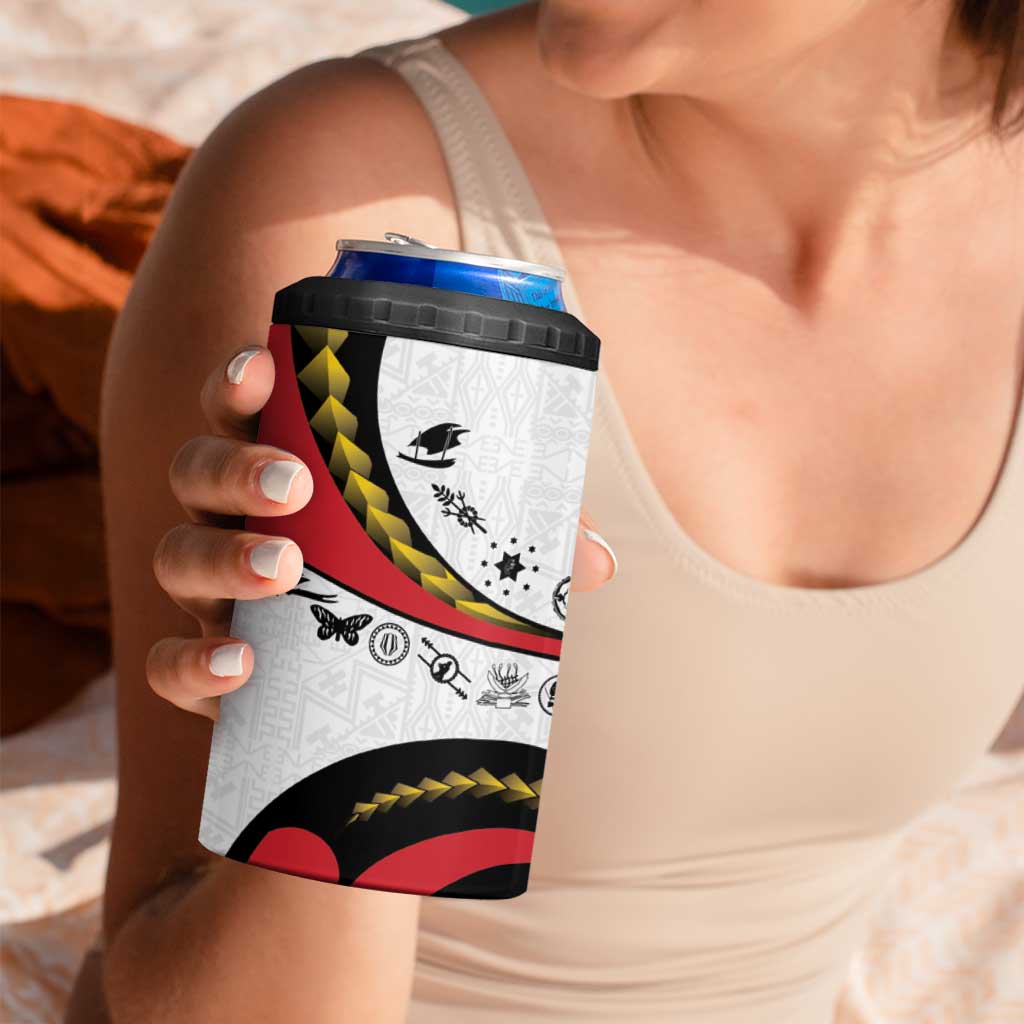 Papua New Guinea 50th Independence Anniversary 4 in 1 Can Cooler Tumbler Special Style White Version - Polynesian Pride