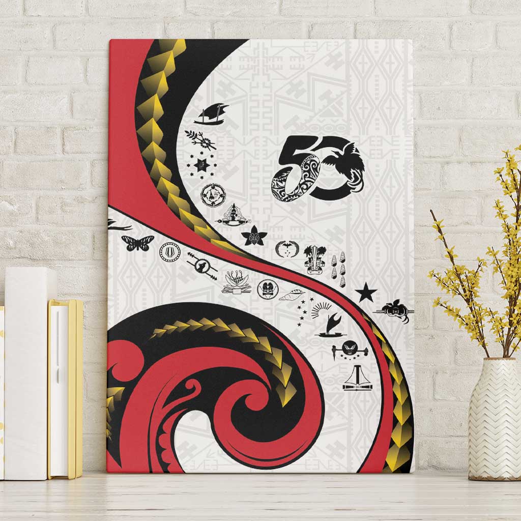 Papua New Guinea 50th Independence Anniversary Canvas Wall Art Special Style White Version - Polynesian Pride