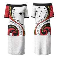 Papua New Guinea Independence Couples Matching Puletasi and Hawaiian Shirt Special Style White Version LT05 - Polynesian Pride