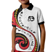 Papua New Guinea 50th Independence Anniversary Kid Polo Shirt Special Style White Version - Polynesian Pride