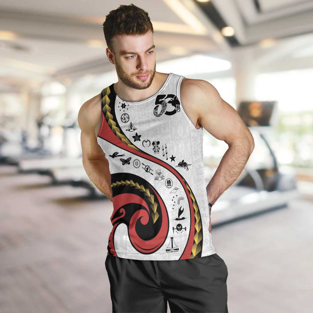 Papua New Guinea 50th Independence Anniversary Men Tank Top Special Style White Version - Polynesian Pride