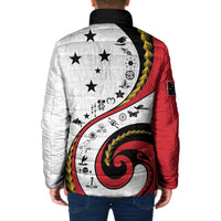 Papua New Guinea 50th Independence Anniversary Padded Jacket Special Style White Version - Polynesian Pride