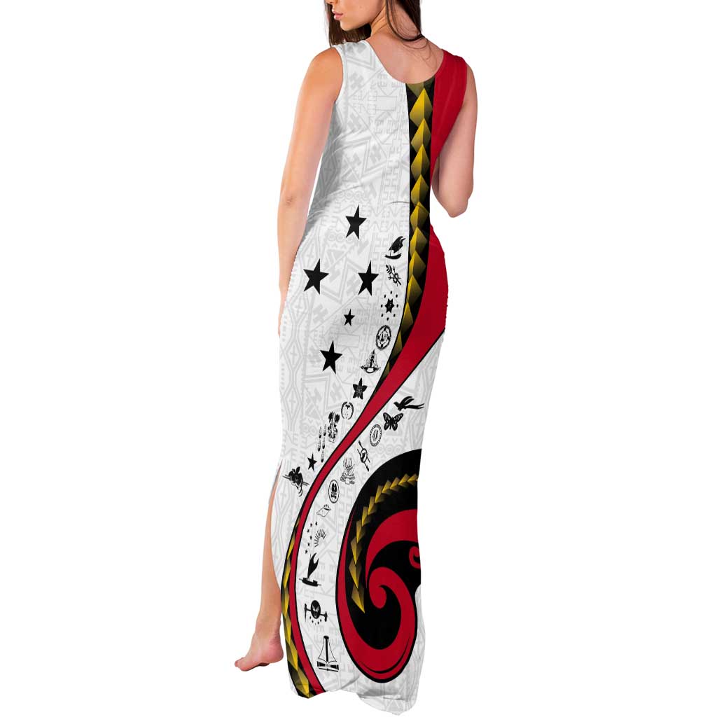 Papua New Guinea 50th Independence Anniversary Tank Maxi Dress Special Style White Version - Polynesian Pride
