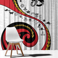 Papua New Guinea 50th Independence Anniversary Window Curtain Special Style White Version - Polynesian Pride