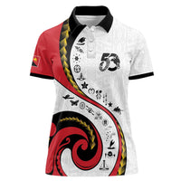 Papua New Guinea 50th Independence Anniversary Women Polo Shirt Special Style White Version - Polynesian Pride