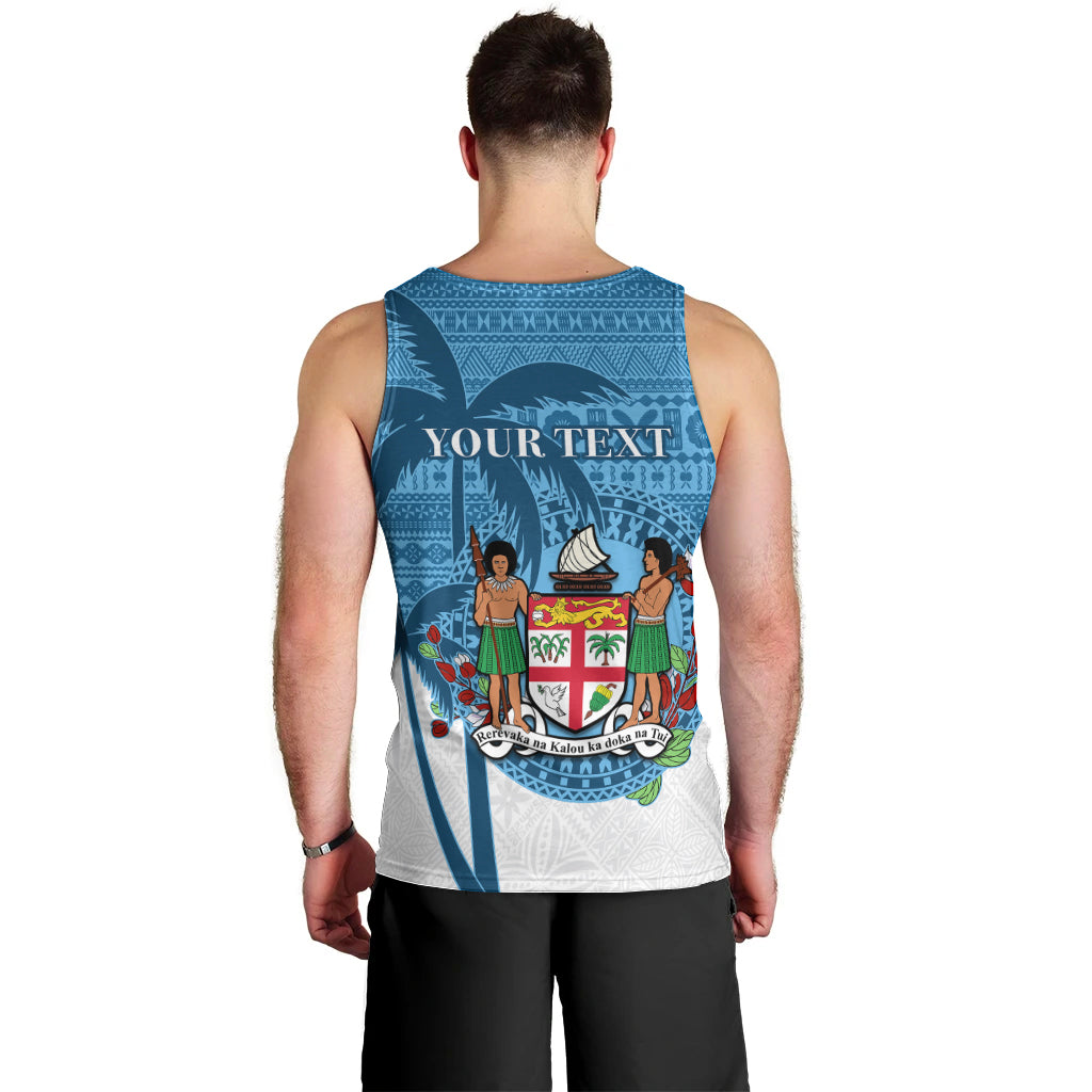 Personalized Fiji Men Tank Top Coat Of Arms Tagimoucia With Fijian Tapa Pattern LT05 - Polynesian Pride