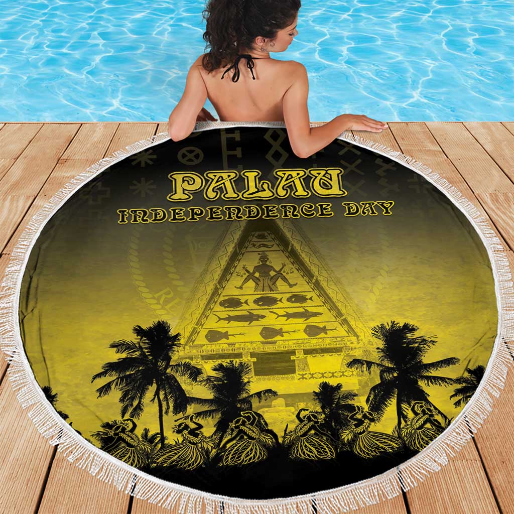 Palau Independence Day Beach Blanket Palauan Tattoo Pattern - Polynesian Pride