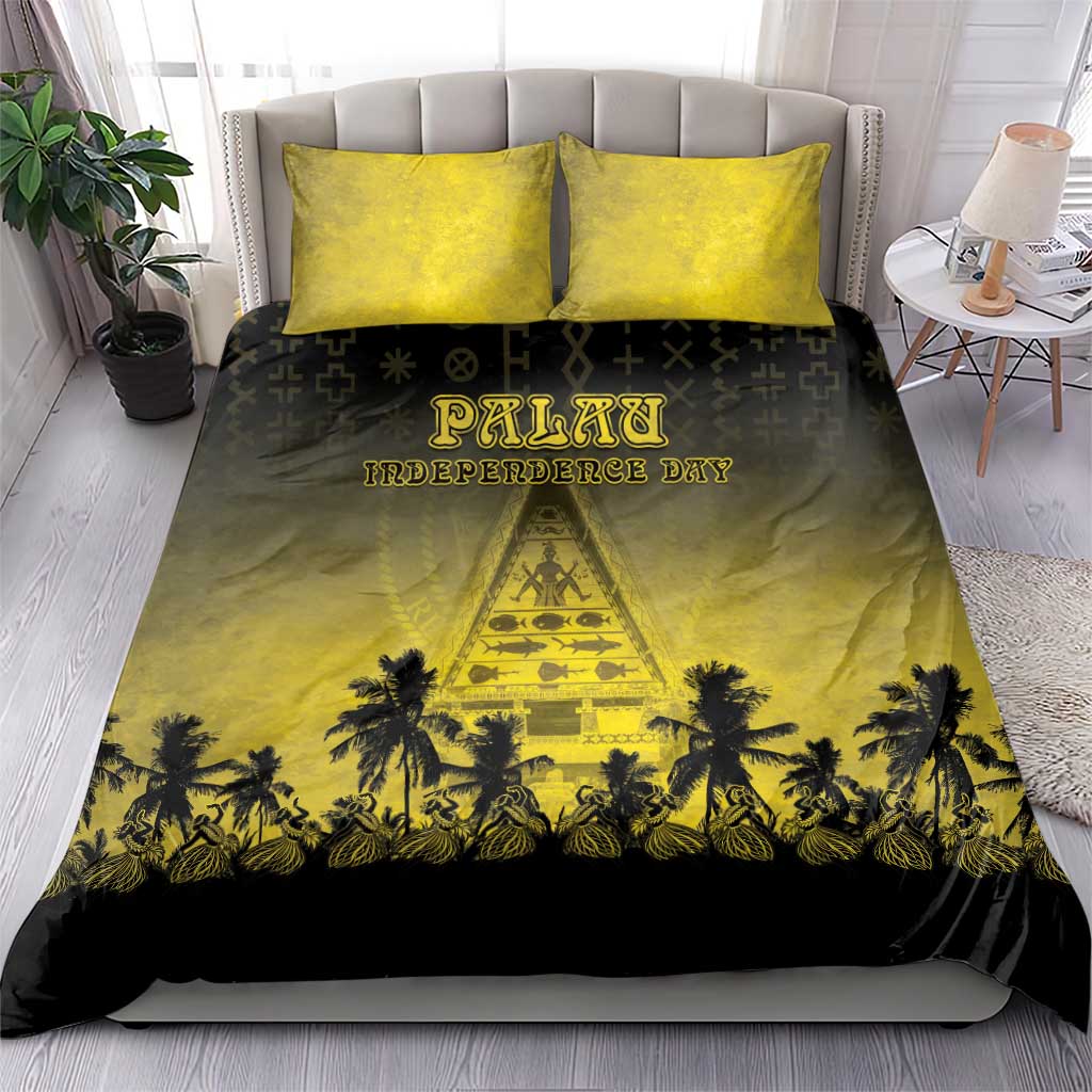 Palau Independence Day Bedding Set Palauan Tattoo Pattern - Polynesian Pride