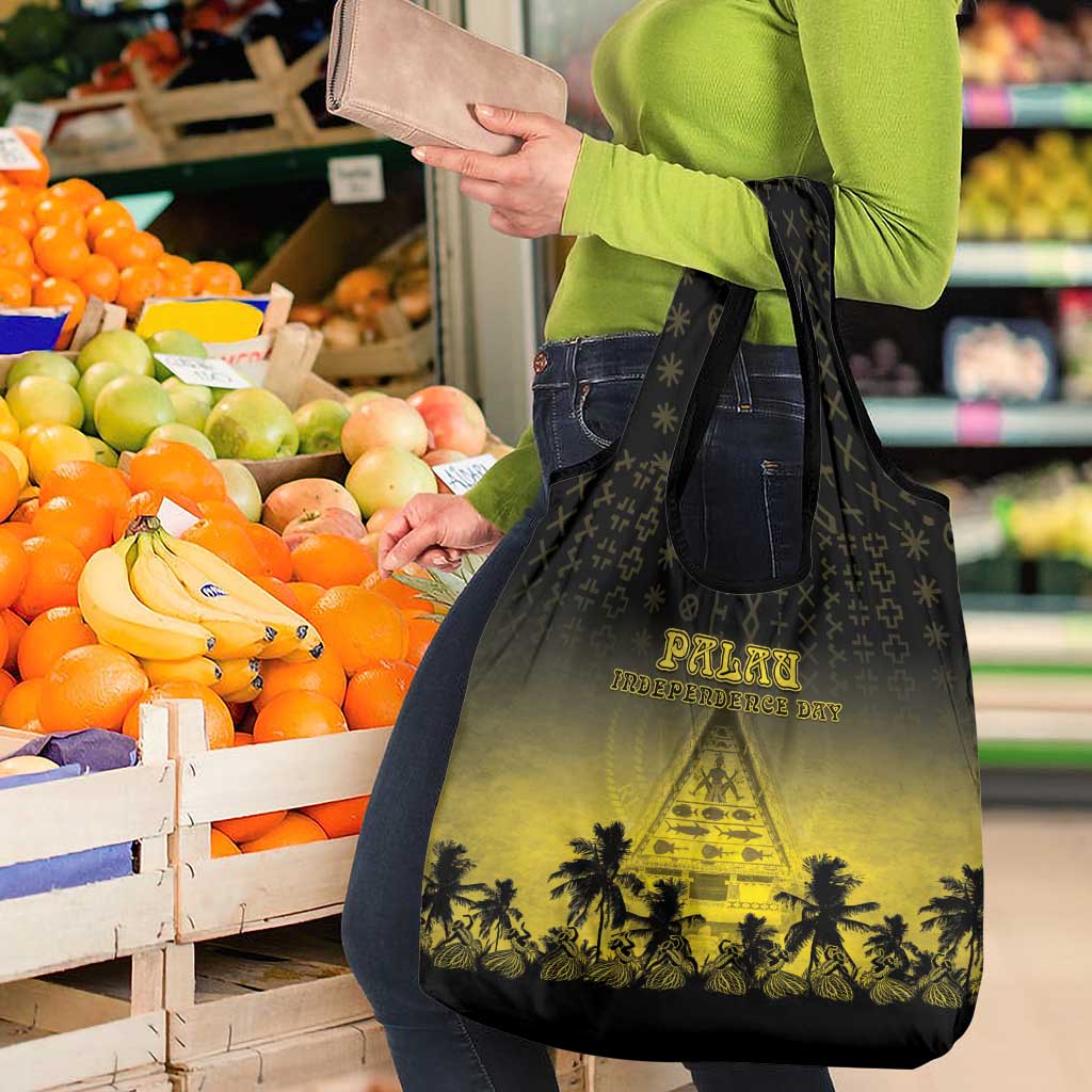 Palau Independence Day Grocery Bag Palauan Tattoo Pattern - Polynesian Pride