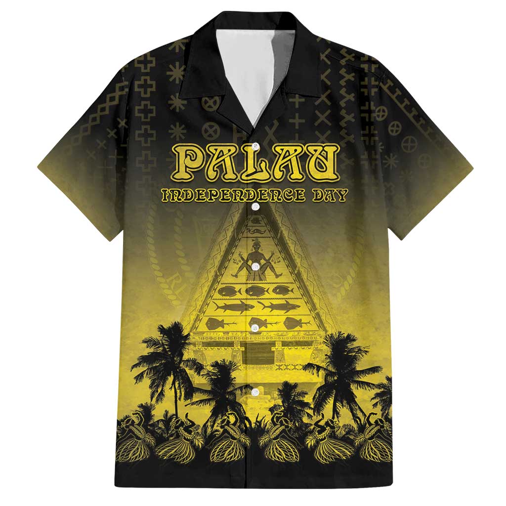 Personalised Palau Independence Day Hawaiian Shirt Palauan Tattoo Pattern - Polynesian Pride