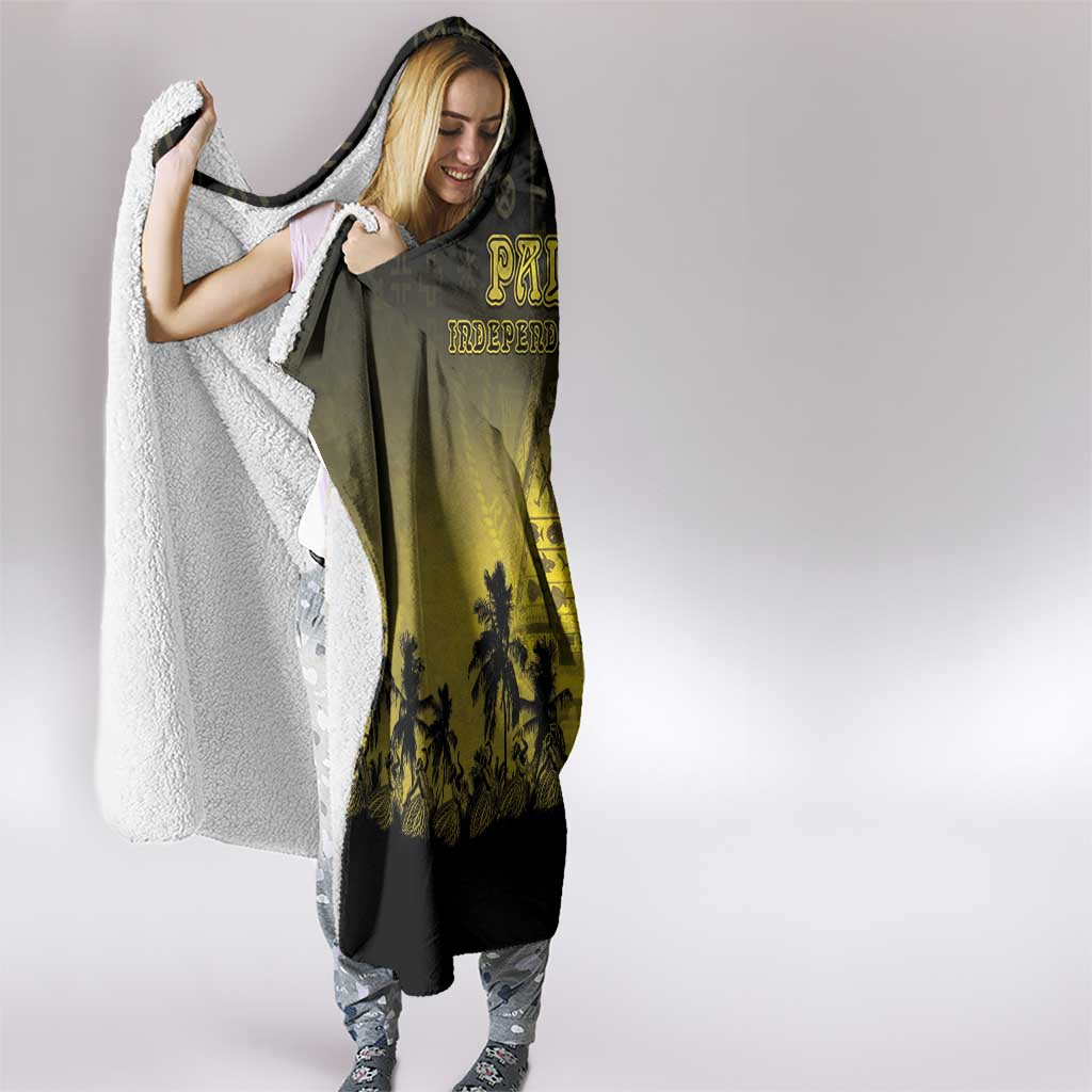Palau Independence Day Hooded Blanket Palauan Tattoo Pattern - Polynesian Pride