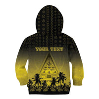 Personalised Palau Independence Day Kid Hoodie Palauan Tattoo Pattern - Polynesian Pride